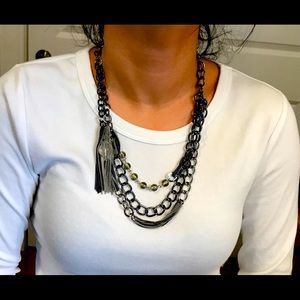 Talbots layered mixed metal necklace